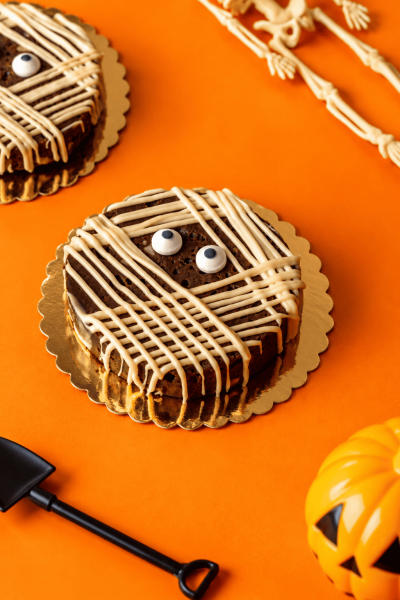 Mummy Brownie Halloween Still Life